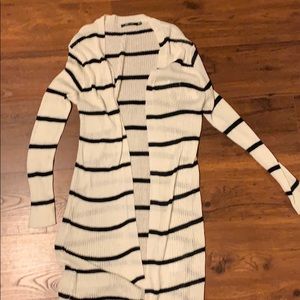 Striped long cardigan